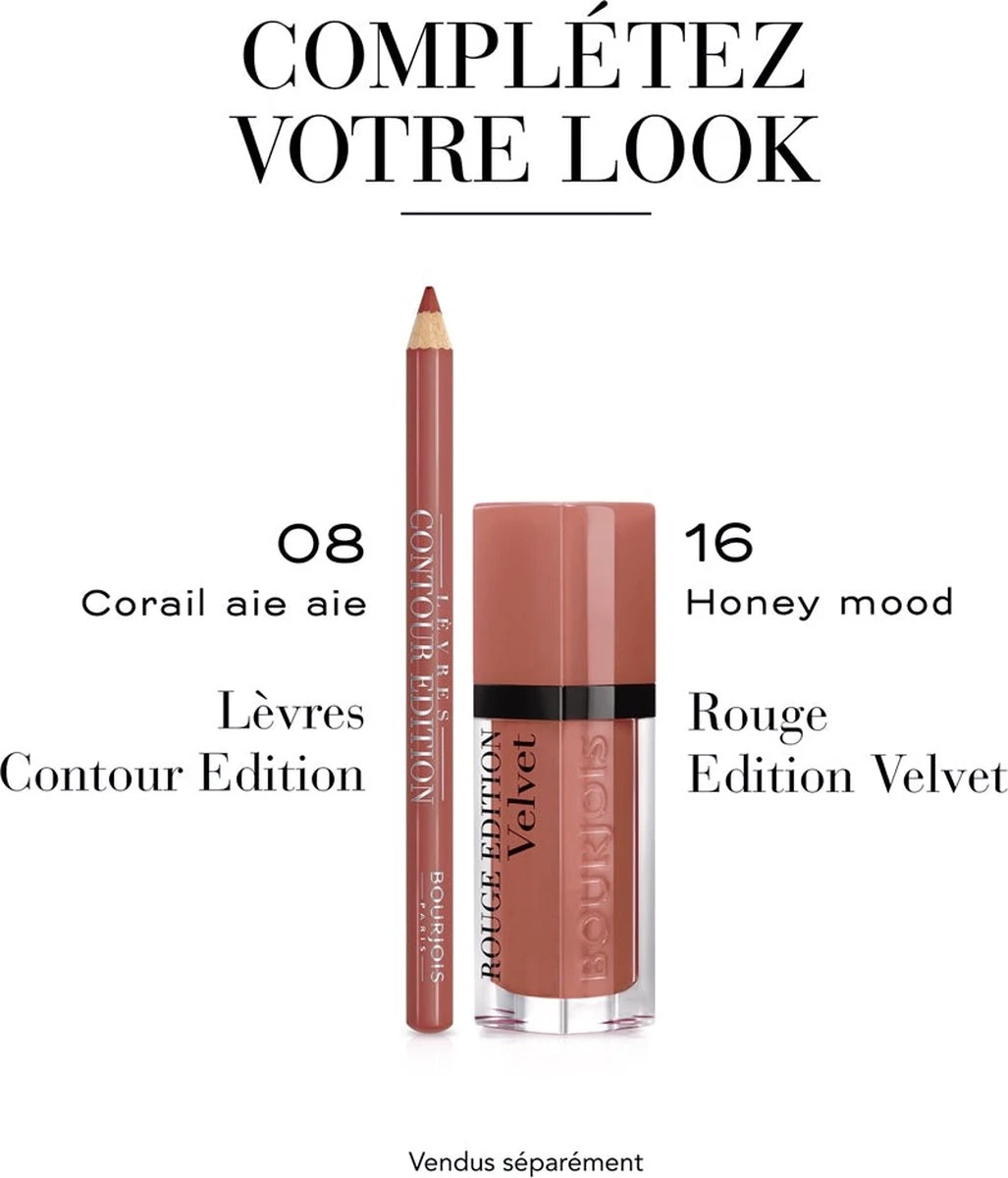Bourjois - Levres Contour Edition Lip Liner Contour Lip Pencil 1,14 G 08 Corail Aie Aie - 5 Bourjois - Levres Contour Edition Lip Liner Contour Lip Pencil 1,14 G 08 Corail Aie Aie - - Afbeelding 5