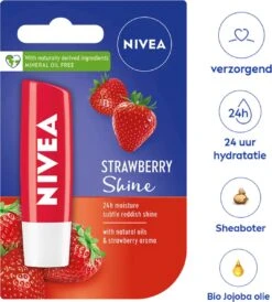 Nivea - Labello Strawberry Shine Lippenbalsem - 5,5 Ml Stick - Lipbalsem - Lipbalm - Lipverzorging - Verrijkt Met Shea Boter En Bio Jojoba Olie -Lip Make Up Winkel 1082x1200 1
