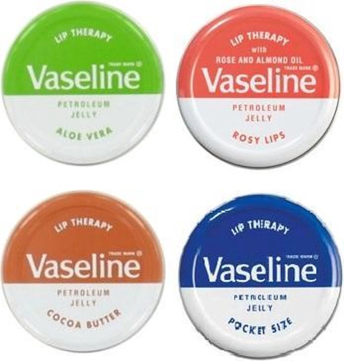 Vaseline® Vaseline Lip Therapy 4 Soorten Rosy Lips, Aloe Vera , Original En Cocoa Butter 20gr 1 Vaseline® Vaseline Lip Therapy 4 Soorten Rosy Lips, Aloe Vera , Original En Cocoa Butter 20gr