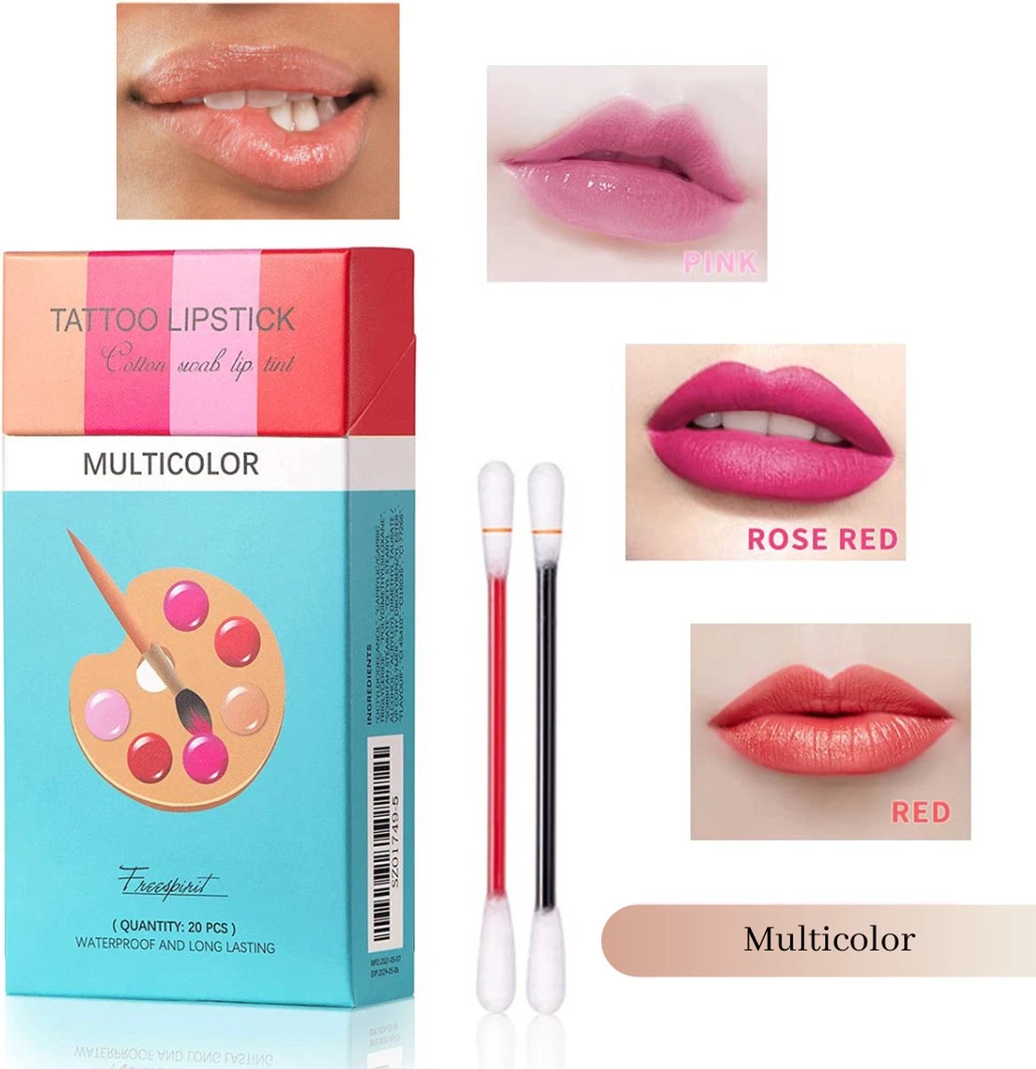 Bellive Tattoo Lipstick Red - Lipstick Dames - Tiktok - Lippenstift Wattenstaafje 20 Stuks - Lipstick Set - Waterproof Lipstick - Lippenstift Langhoudend - Long Lasting Lip Gloss - Multicolor 4 Bellive Tattoo Lipstick Red - Lipstick Dames - Tiktok - Lippenstift Wattenstaafje 20 Stuks - Lipstick Set - Waterproof Lipstick - Lippenstift Langhoudend - Long Lasting Lip Gloss - Multicolor - Afbeelding 4