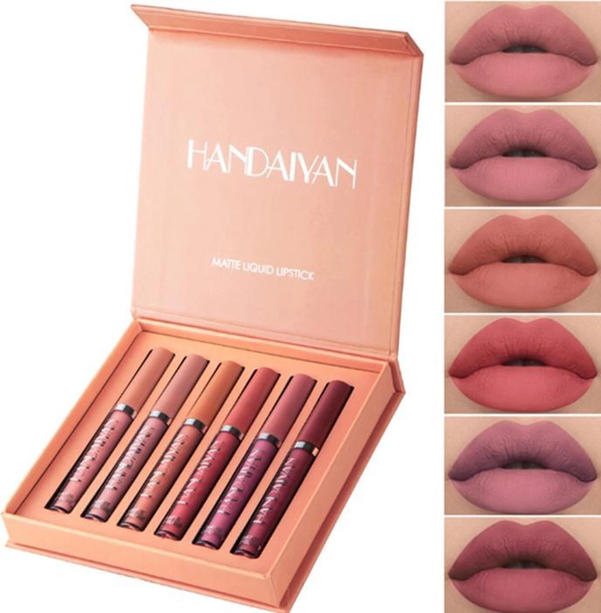 HANDAIYAN® | Liquid Lipsticks | Set Van 6 | Matte Lippenstift | Vloeibare Lippenstift | Waterproof | Make Up Set | Geschenkset | Giftset | Lipstick | Lippenstift | Lipgloss | Lip Gloss 1 HANDAIYAN® | Liquid Lipsticks | Set Van 6 | Matte Lippenstift | Vloeibare Lippenstift | Waterproof | Make Up Set | Geschenkset | Giftset | Lipstick | Lippenstift | Lipgloss | Lip Gloss