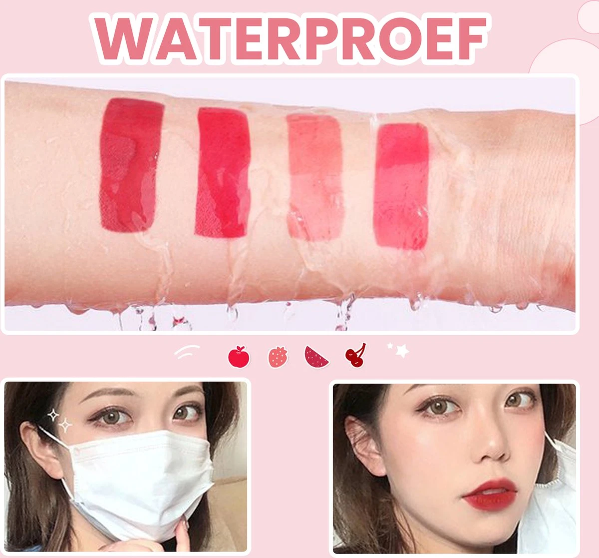 04 Kers - Lip Tint - Lip Stain - Lip Tattoo - Lip Tint Korean - Lip And Cheek Tint - Waterproof Lipstick - Waterproof Lip Tint - Watervaste Lip Tint Lippenstift 2 04 Kers - Lip Tint - Lip Stain - Lip Tattoo - Lip Tint Korean - Lip And Cheek Tint - Waterproof Lipstick - Waterproof Lip Tint - Watervaste Lip Tint Lippenstift - Afbeelding 2