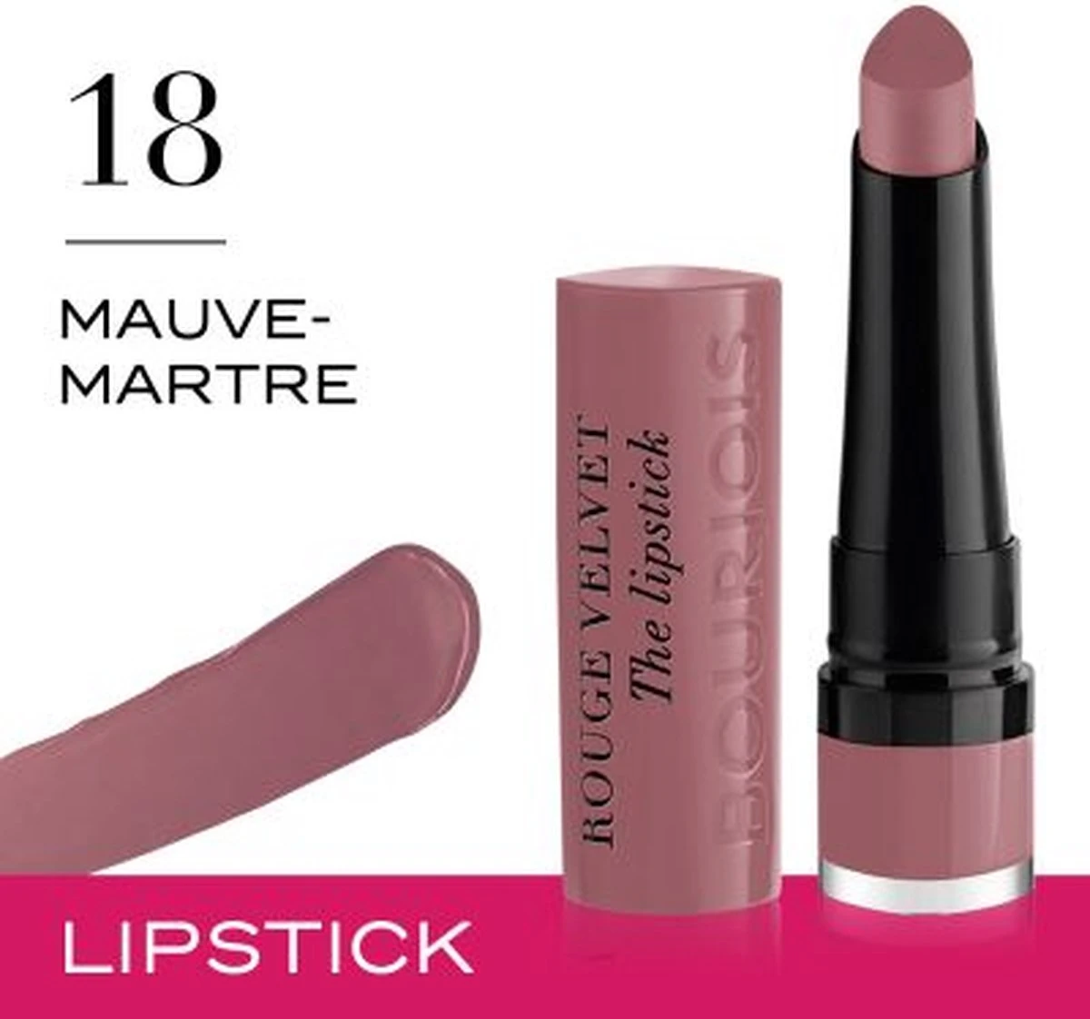 Bourjois Rouge Velvet The Lipstick Lippenstift - 18 Mauve-Martre 2 Bourjois Rouge Velvet The Lipstick Lippenstift - 18 Mauve-Martre - Afbeelding 2