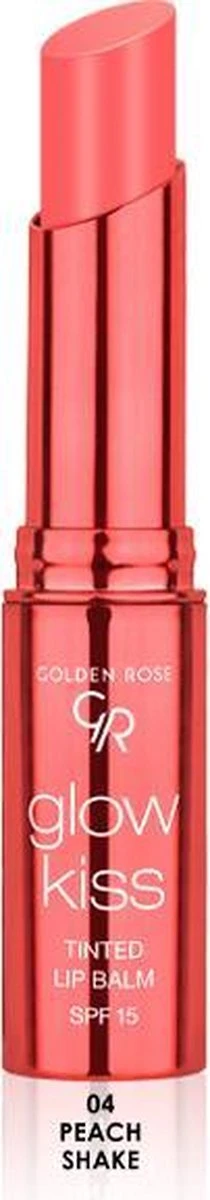 Golden Rose Glow Kiss Tinted Lip Balm PEACH SHAKE NO: 04 Met Hyaluronzuur, Vitamine E En SPF15