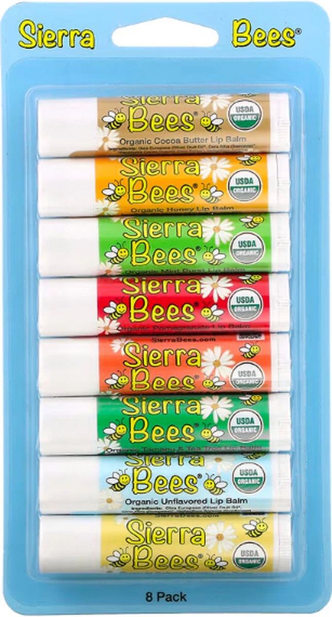 Sierra Bees Lippenbalsems Bijenwas - 8 Pack