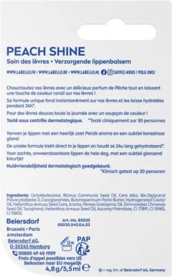 Labello Fruity Shine Peach Lippenbalsem - 5.5ml -Lip Make Up Winkel 747x1200 3